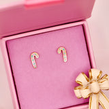 18k Gold Candy-Cane Stud Earrings