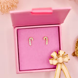 18k Gold Candy-Cane Stud Earrings