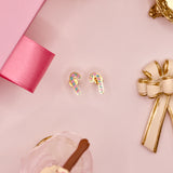 18k Gold Candy-Cane Stud Earrings
