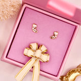 Pink Cheetah Stocking Stud Earrings