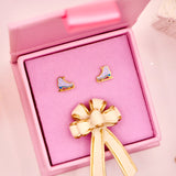 18k Gold Ice Skate Stud Earrings