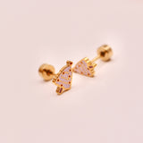 18k Gold Christmas Tree Stud Earrings