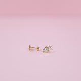 Skeleton Peace Sign Studs