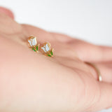 18k Gold Tulip Stud Earrings