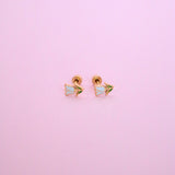 18k Gold Tulip Stud Earrings
