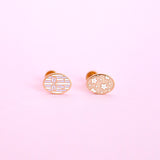 18k Gold Easter Egg Stud Earrings