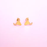 Checkered Cow Skull Stud Earrings