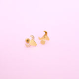 Checkered Cow Skull Stud Earrings