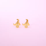 Checkered Cow Skull Stud Earrings