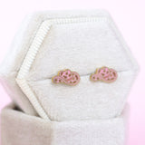 Cow Print Cow Girl Hat Stud Earrings