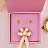 18k Gold Triple Star Stud Earrings