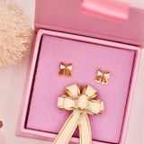 18k Gold Bow Stud Earrings