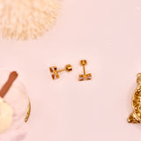 18k Gold Bow Stud Earrings