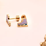 18k Gold Ice Skate Stud Earrings