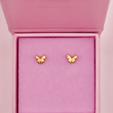 Gold Minimal Butterly Stud Earrings