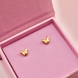 Gold Minimal Butterly Stud Earrings