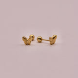 Gold Minimal Butterly Stud Earrings