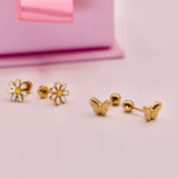 Gold Minimal Butterly Stud Earrings