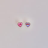 18k Gold Candy Heart Stud Earrings