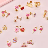 18k Gold Candy Heart Charms