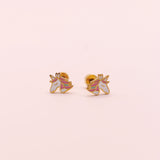 18k Gold Unicorn Stud Earrings