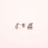 Silver Cherry Stud Earrings