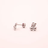 Silver Cherry Stud Earrings