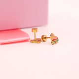 18k Gold Roller Skate Stud Earrings