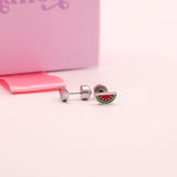 Watermelon Stud Earrings - Silver